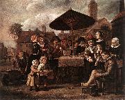 VICTORS, Jan Market Scene with a Quack at his Stall er oil on canvas